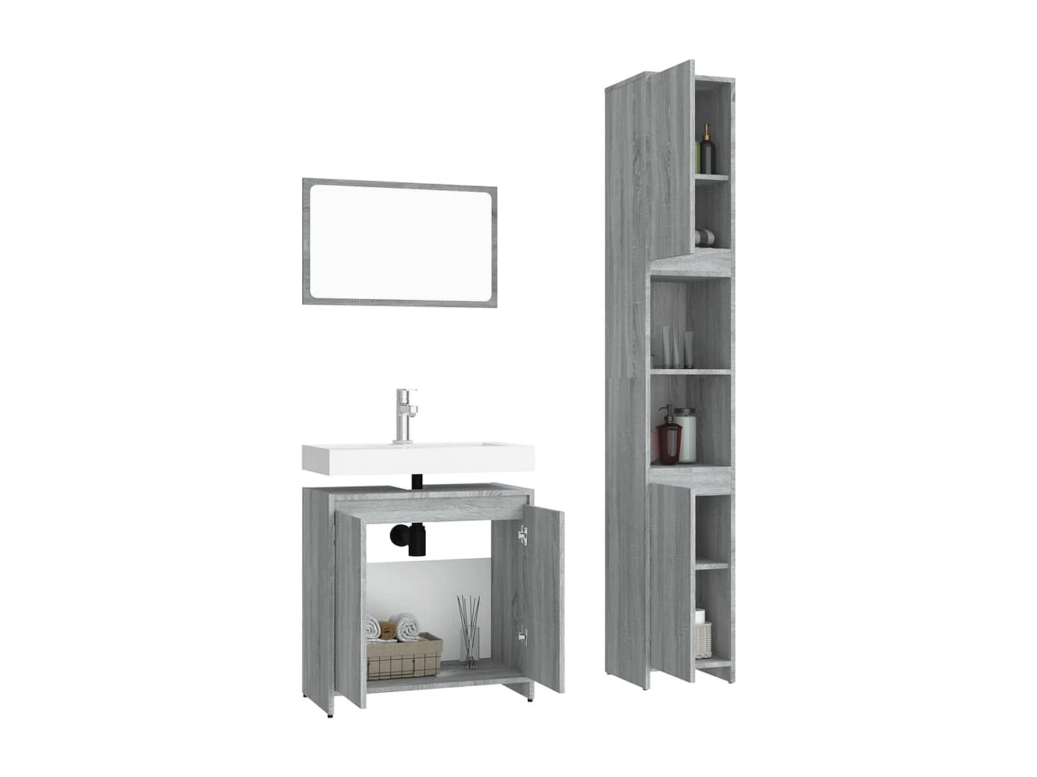 Sonoma Grey 3-teiliges Badezimmer-Waschtischset