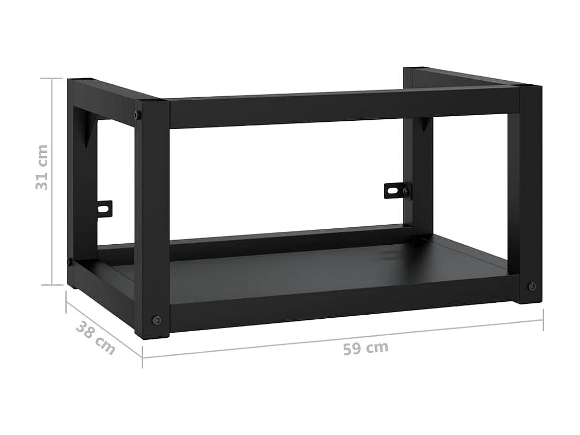 Estructura de lavabo suspendido hierro negro 59x38x31 cm
