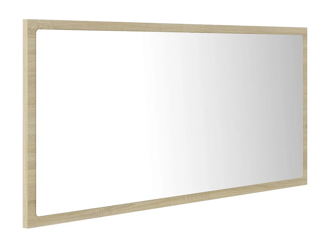 Espejo de baño LED acrílico color roble Sonoma 90x8,5x37 cm