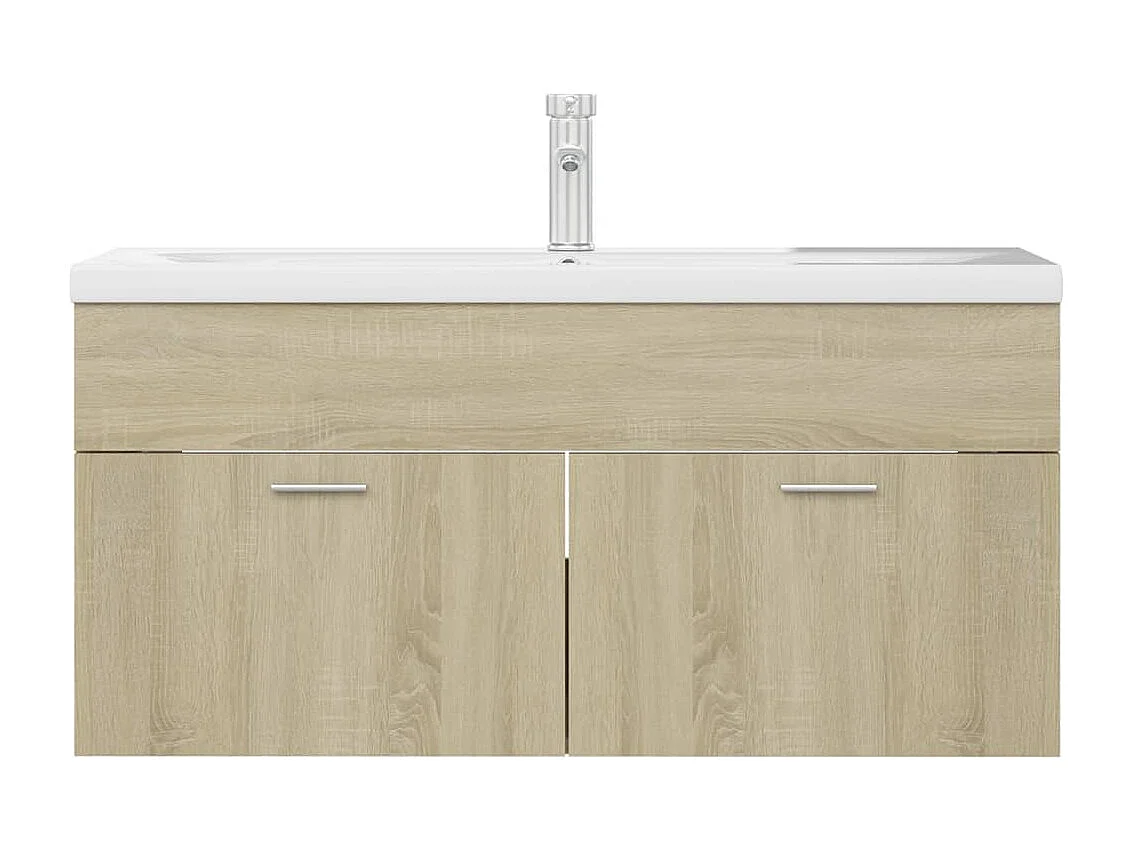 Armoire d'évier avec lavabo intégré Chêne sonoma Aggloméré