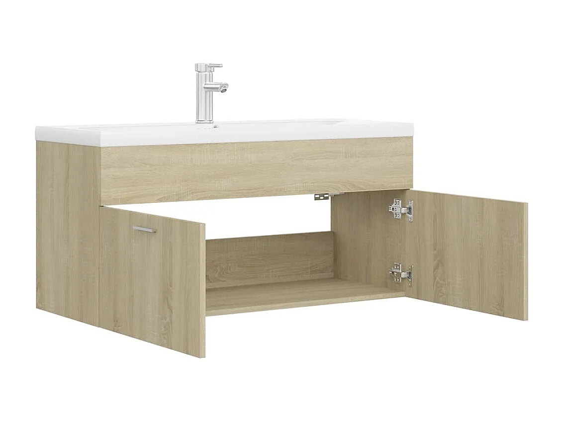 Armoire d'évier avec lavabo intégré Chêne sonoma Aggloméré