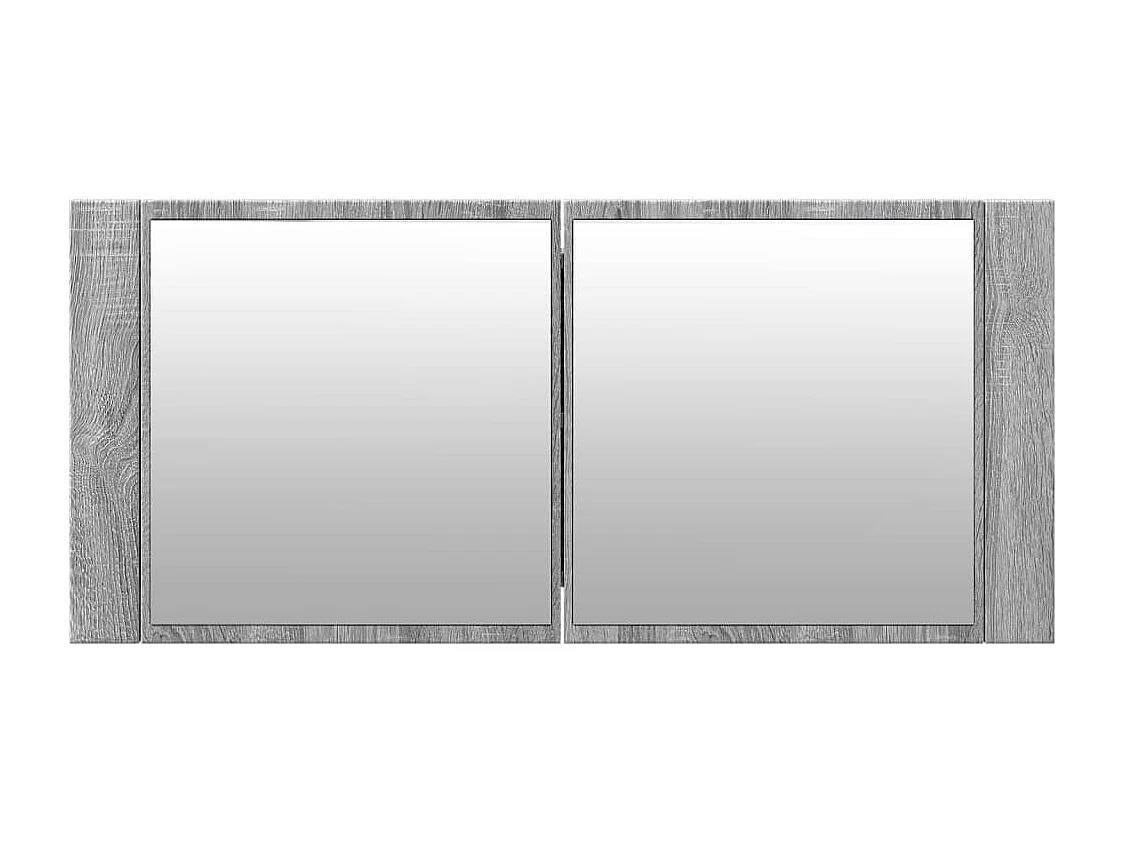 Armario de baño con espejo y luz LED gris Sonoma 100x12x45 cm