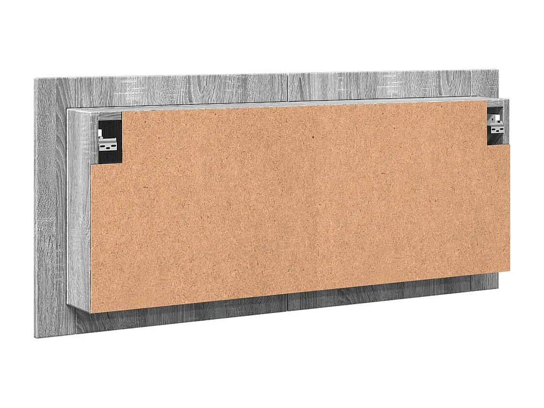 Armario de baño con espejo y luz LED gris Sonoma 100x12x45 cm