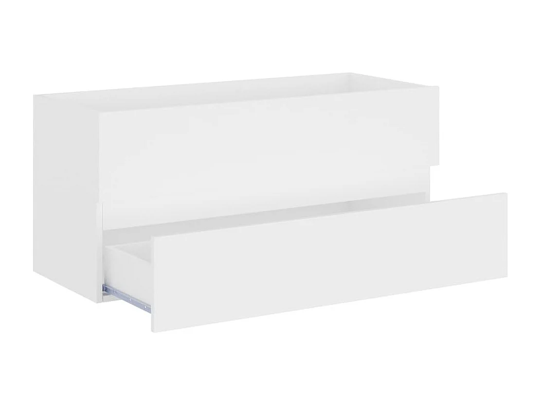 Armoire d'évier avec lavabo intégré blanc bois d'ingénierie