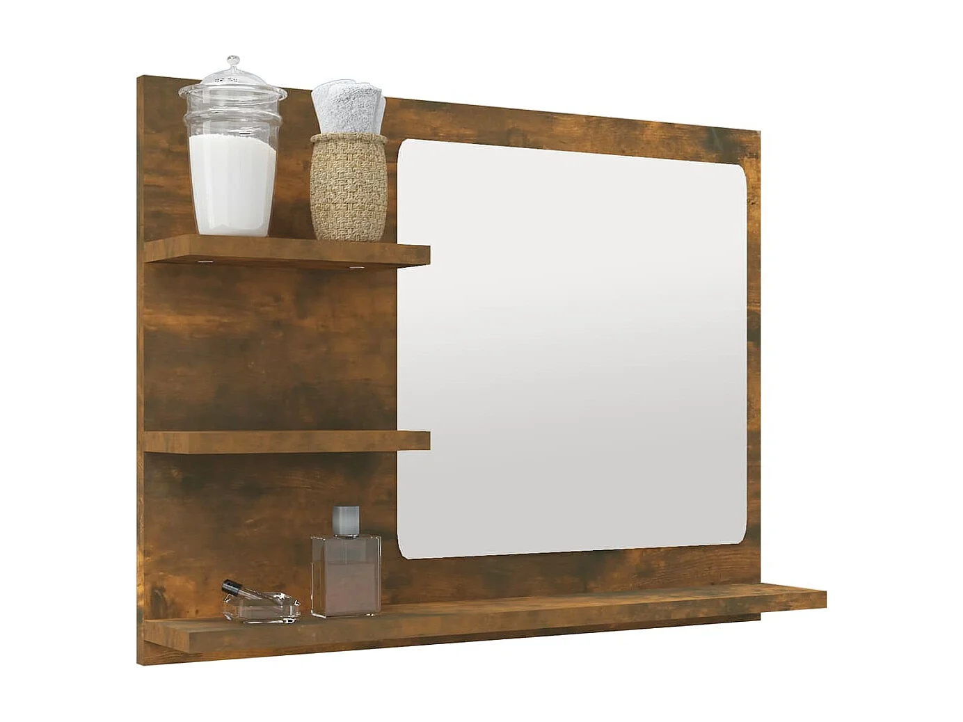 Miroir de bain Chêne fumé 60x10,5x45 cm Bois d'ingénierie