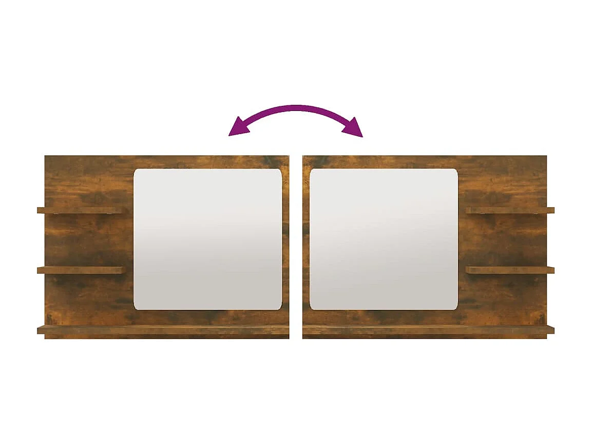 Badkamerspiegel 60x10,5x45 cm bewerkt hout gerookt eikenkleurig