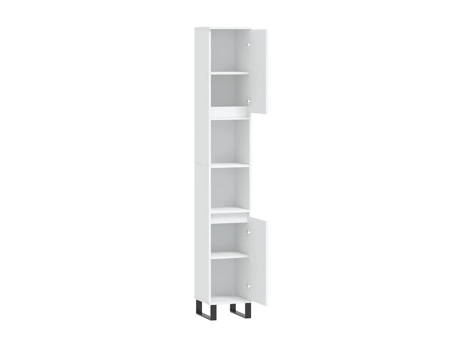 Armario de baño madera contrachapada blanco 30x30x190 cm