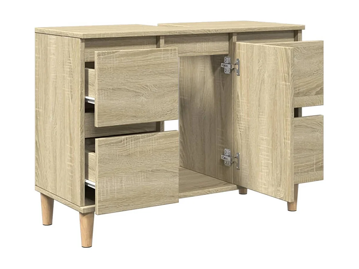 Meuble d'évier chêne sonoma 80x33x60 cm bois d'ingénierie