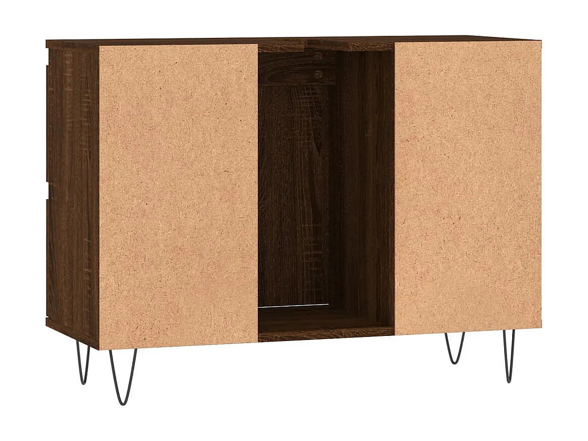 Armadietto Bagno Rovere Marrone 80x33x60cm in Legno Multistrato