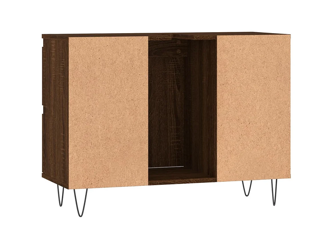 Armoire salle de bain chêne marron 80x33x60cm bois d'ingénierie