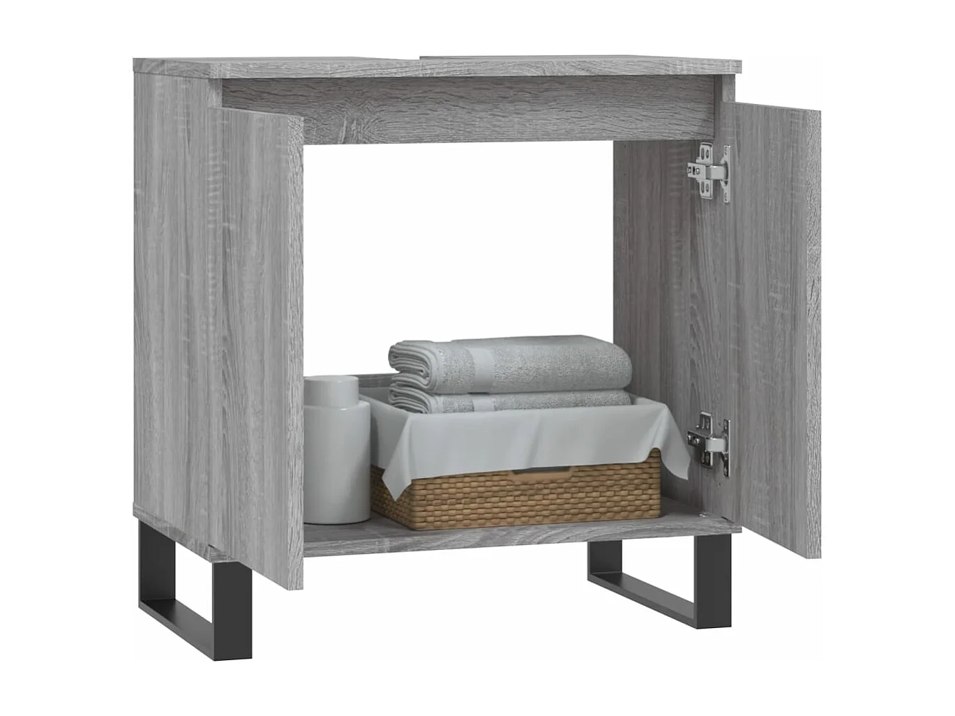 Armoire de bain sonoma gris 58x33x60 cm bois d'ingénierie