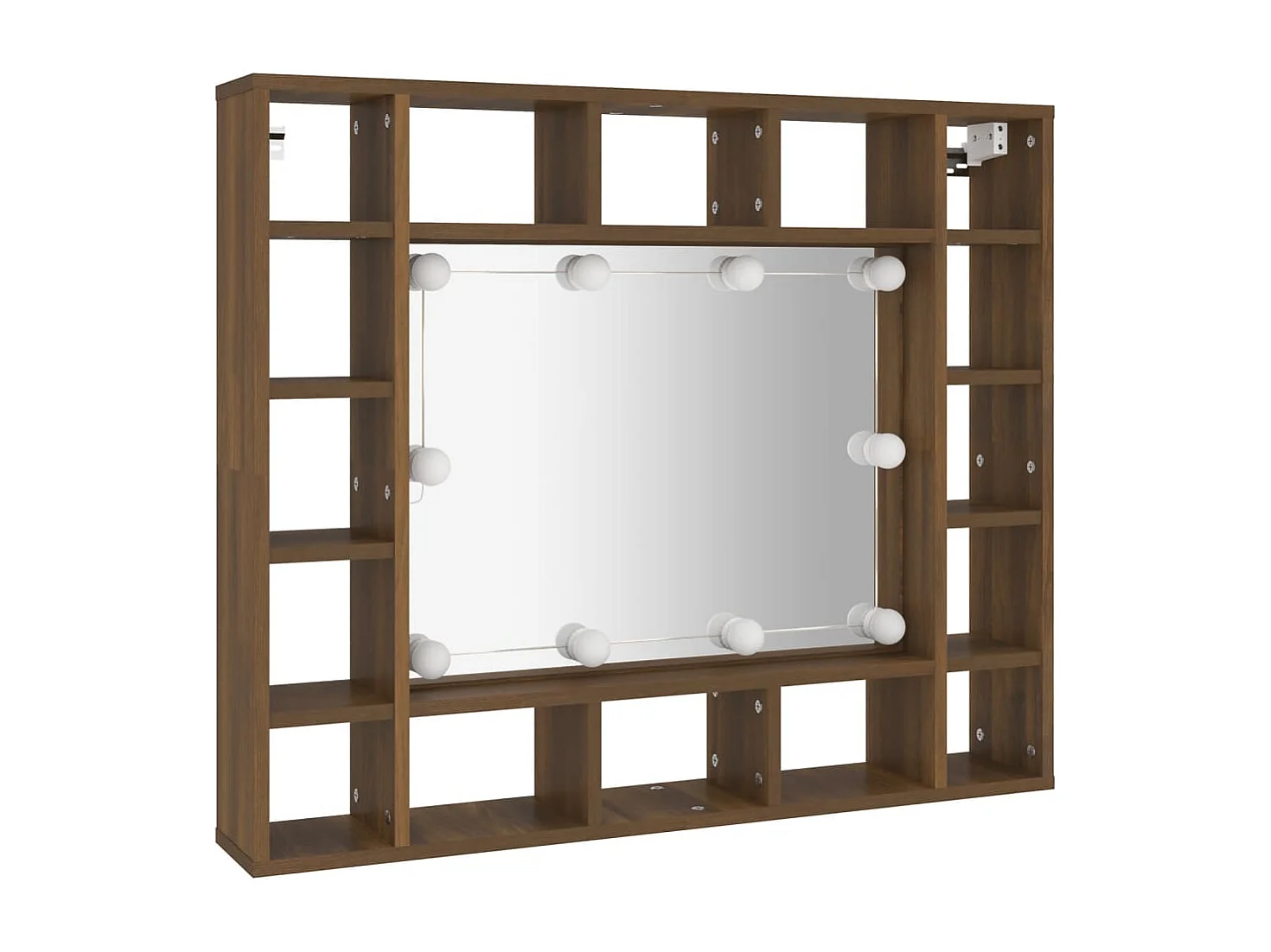 Armoire à miroir avec LED Chêne marron 91x15x76,5 cm