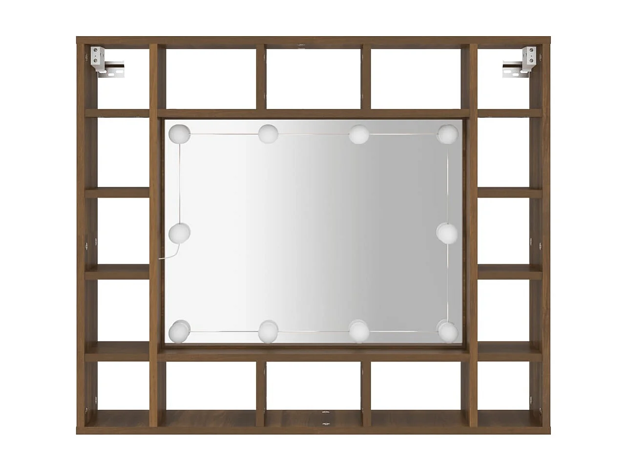 Armoire à miroir avec LED Chêne marron 91x15x76,5 cm