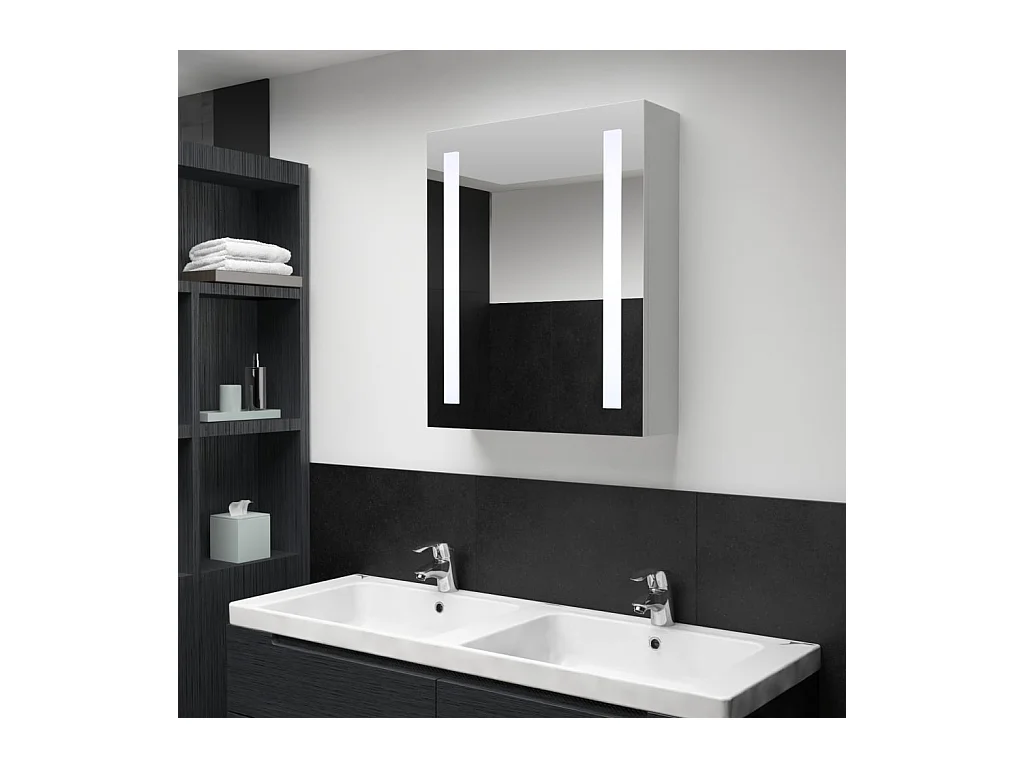 Badkamerkast met spiegel en LED 50x13x70 cm