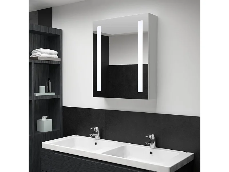 Armoire de salle de bain à miroir LED 50x13x70 cm