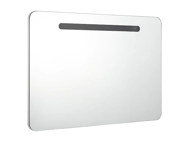 Armoire de salle de bain à miroir LED 80x9,5x55 cm