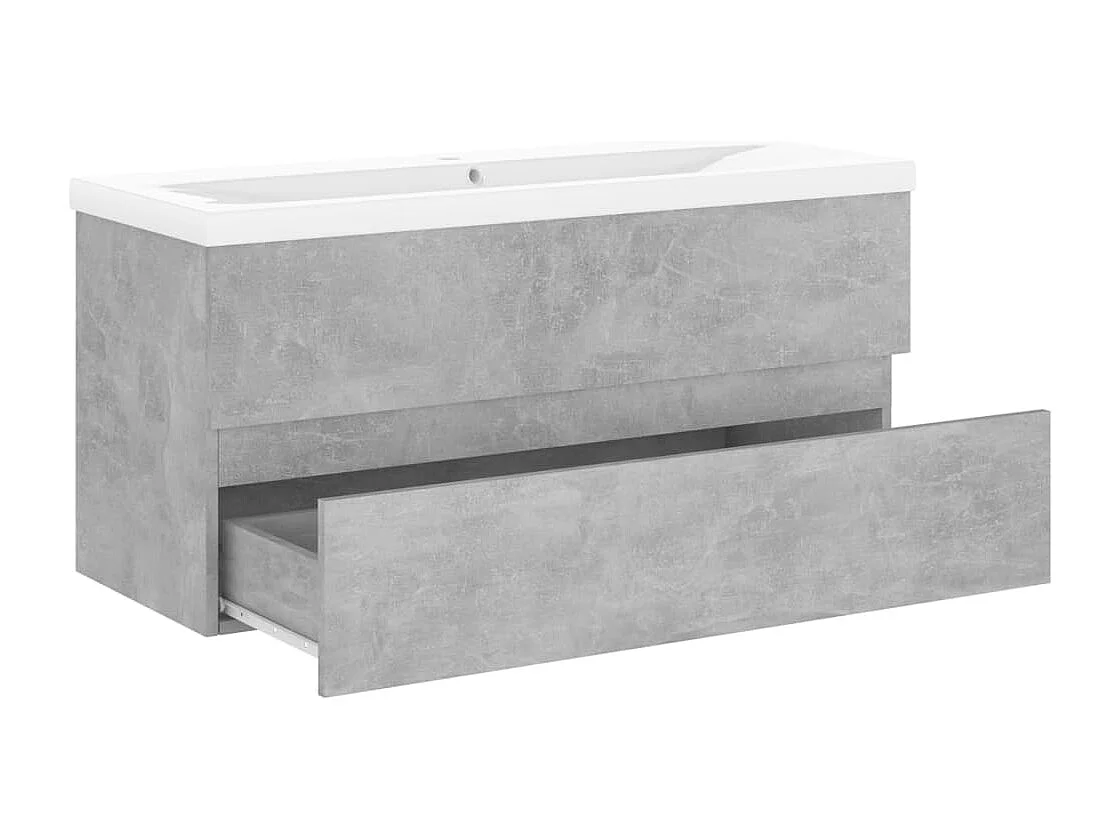 Armoire d'évier avec lavabo intégré Gris béton Aggloméré