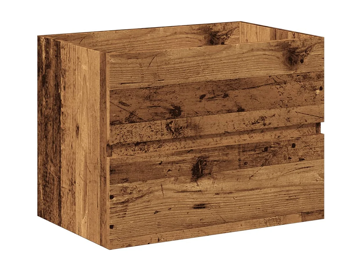 Meuble avec vasque intégrée vieux bois 61x39,5x49 cm