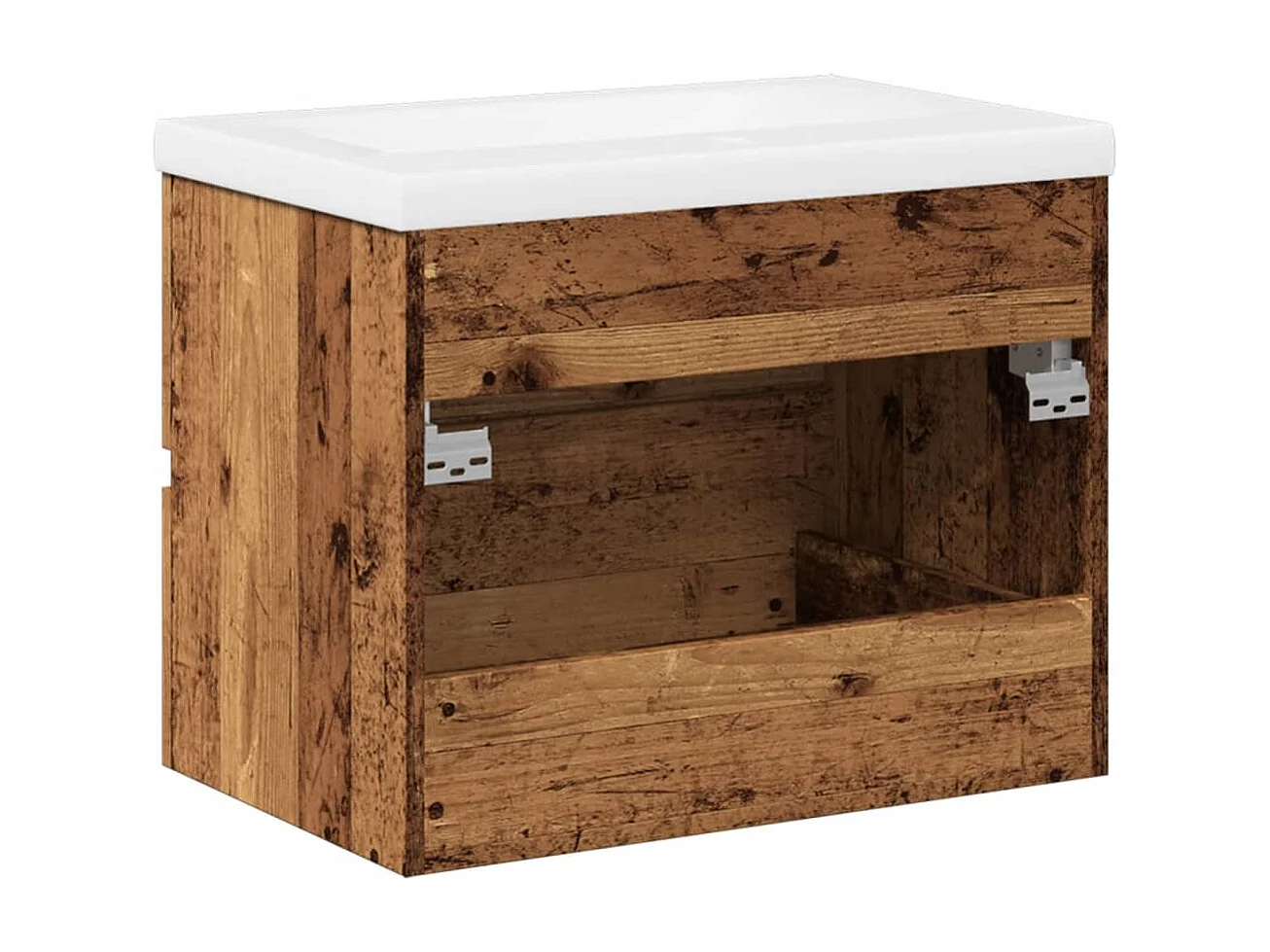 Meuble avec vasque intégrée vieux bois 61x39,5x49 cm