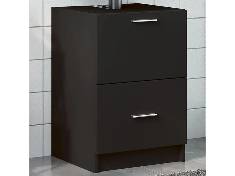 Zwarte spoelbakkast 40x37x59 cm samengesteld hout