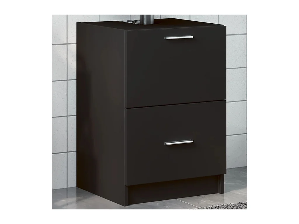Armoire d'évier noir 40x37x59 cm bois d'ingénierie