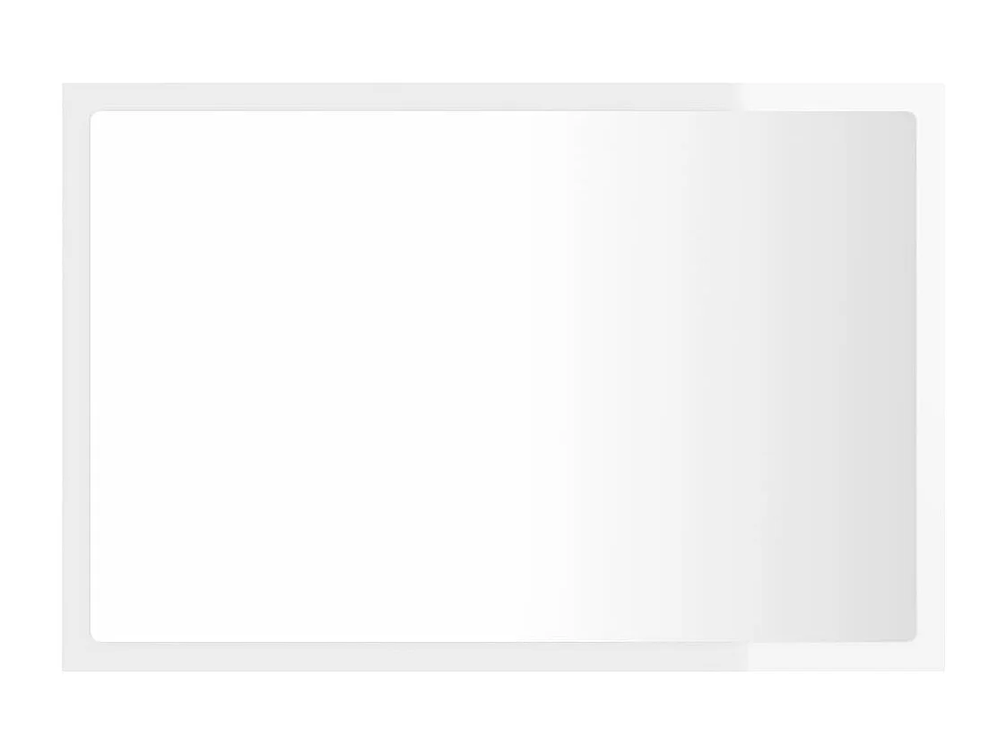 Miroir à LED de bain Blanc brillant 60x8,5x37 cm Acrylique