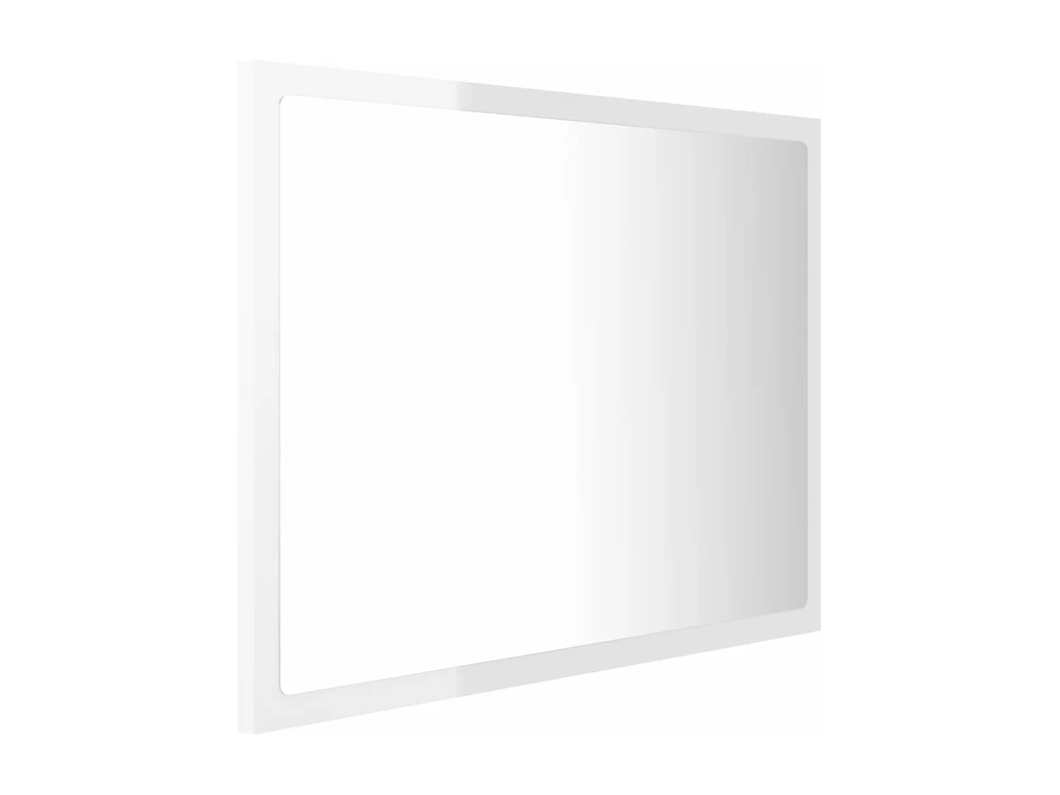 Miroir à LED de bain Blanc brillant 60x8,5x37 cm Acrylique