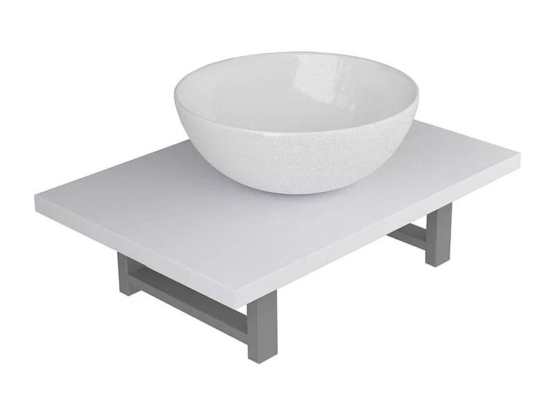 Mobile da bagno due pezzi in Ceramica Bianca