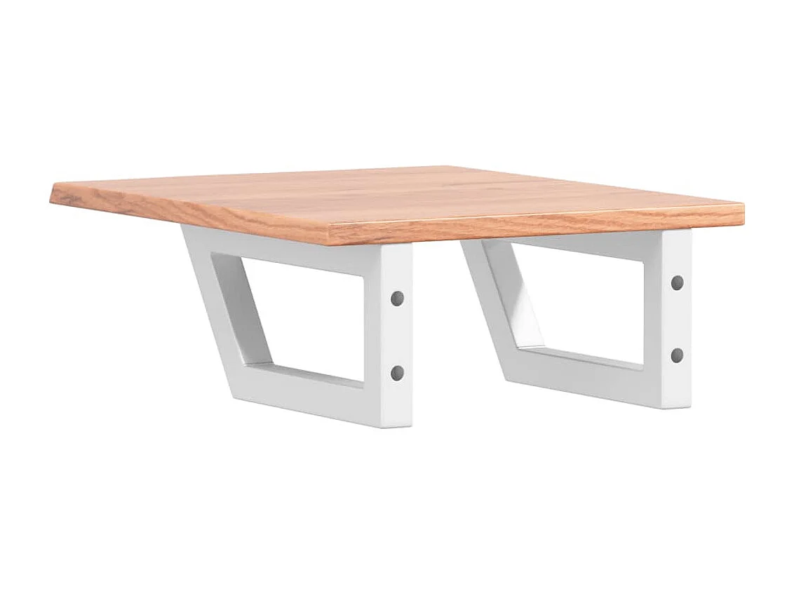 Étagère de vasque murale acier et bois de chêne massif