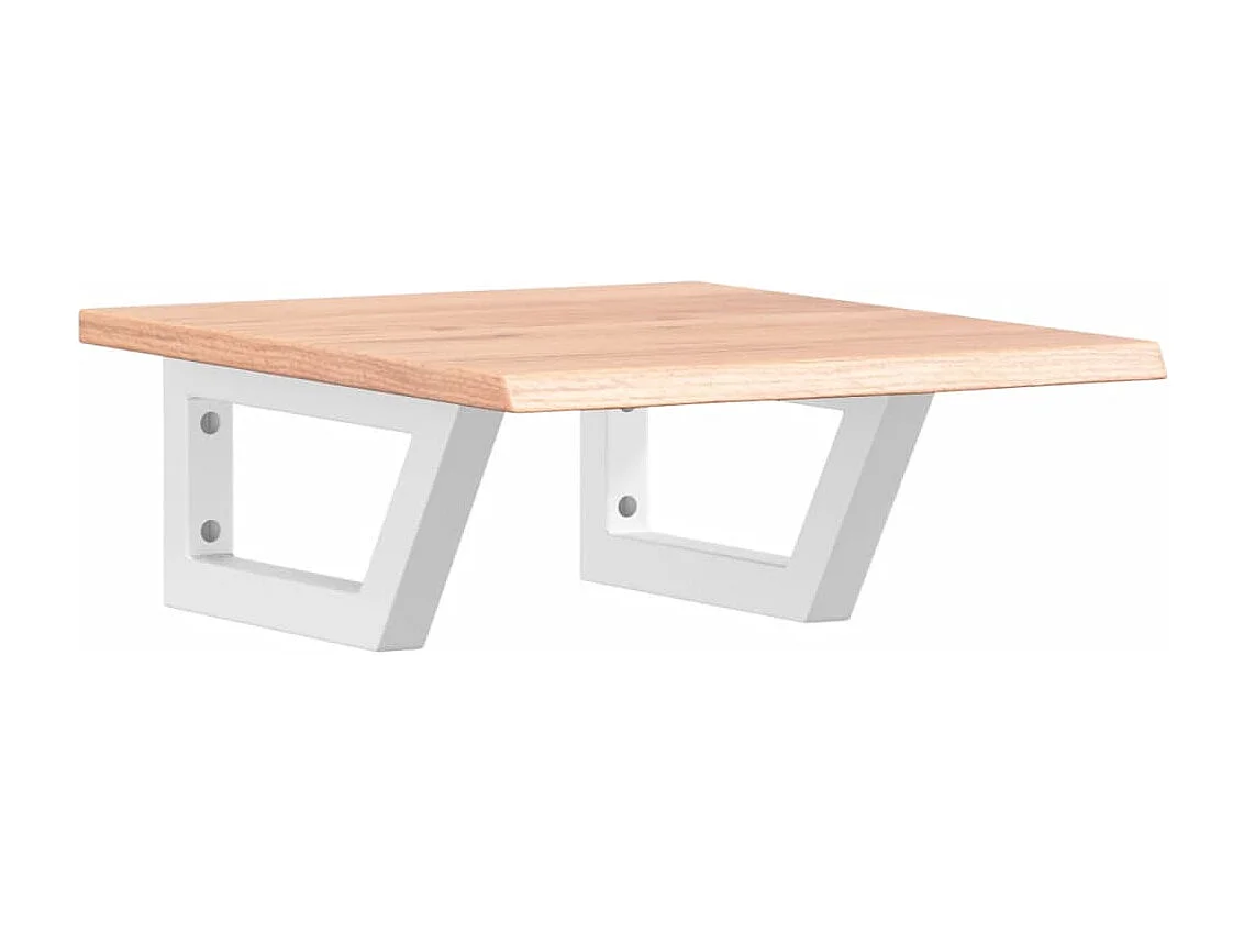 Étagère de vasque murale acier et bois de chêne massif