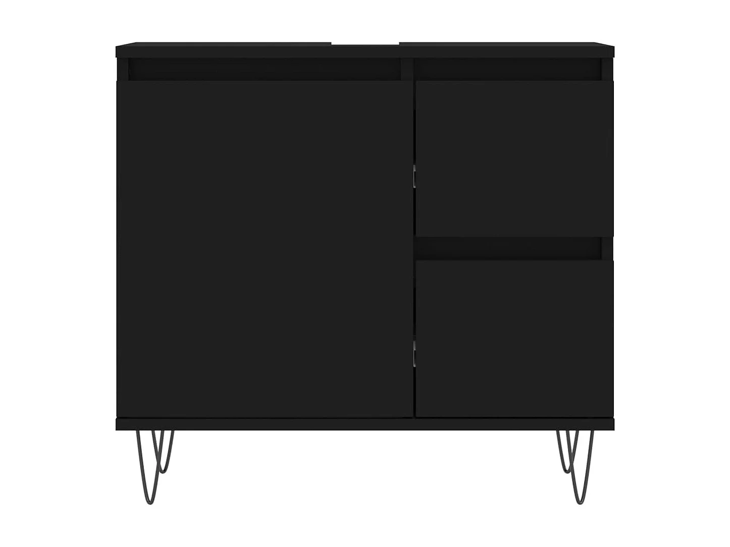 Armoire de salle de bain noir 65x33x60 cm bois d'ingénierie