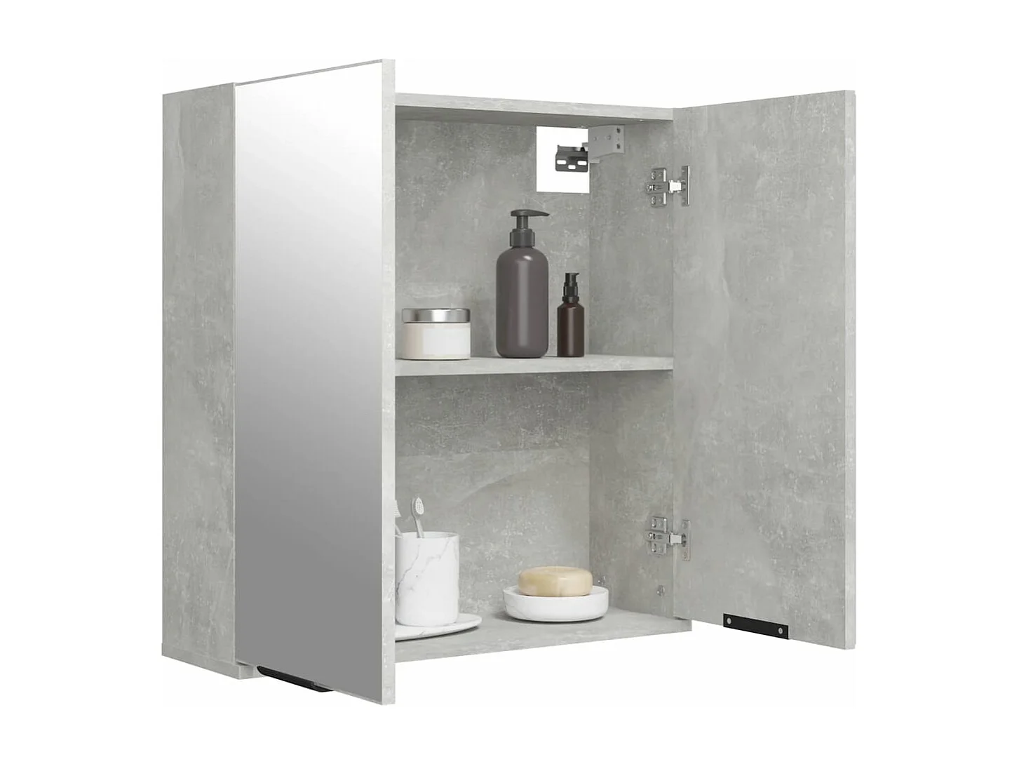 Armoire à miroir de salle de bain Gris béton 64x20x67 cm