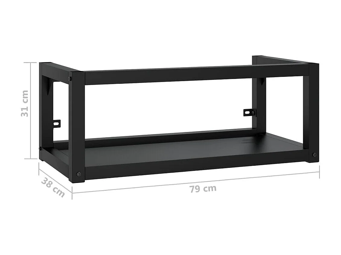 Estructura de lavabo suspendido hierro negro 79x38x31 cm