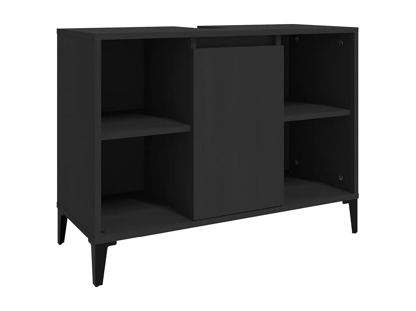 Meuble d'évier noir 80x33x60 cm bois d'ingénierie