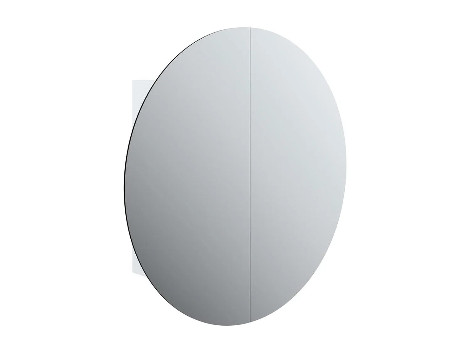 Armoire de salle de bain miroir rond et LED Blanc 54x54x17,5 cm