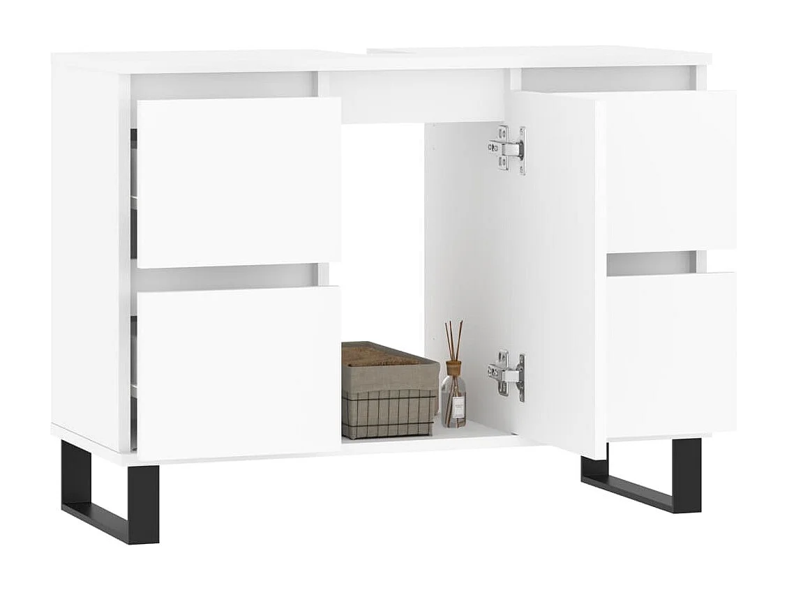 Armoire de salle de bain blanc 80x33x60 cm bois d'ingénierie