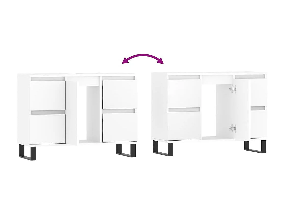 Armoire de salle de bain blanc 80x33x60 cm bois d'ingénierie