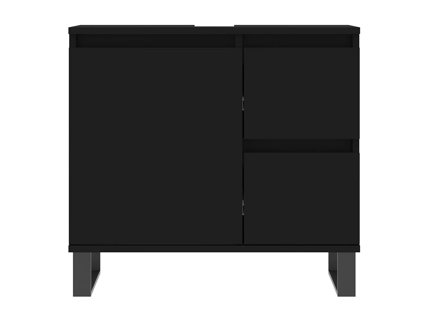 Armoire de salle de bain noir 65x33x60 cm bois d'ingénierie