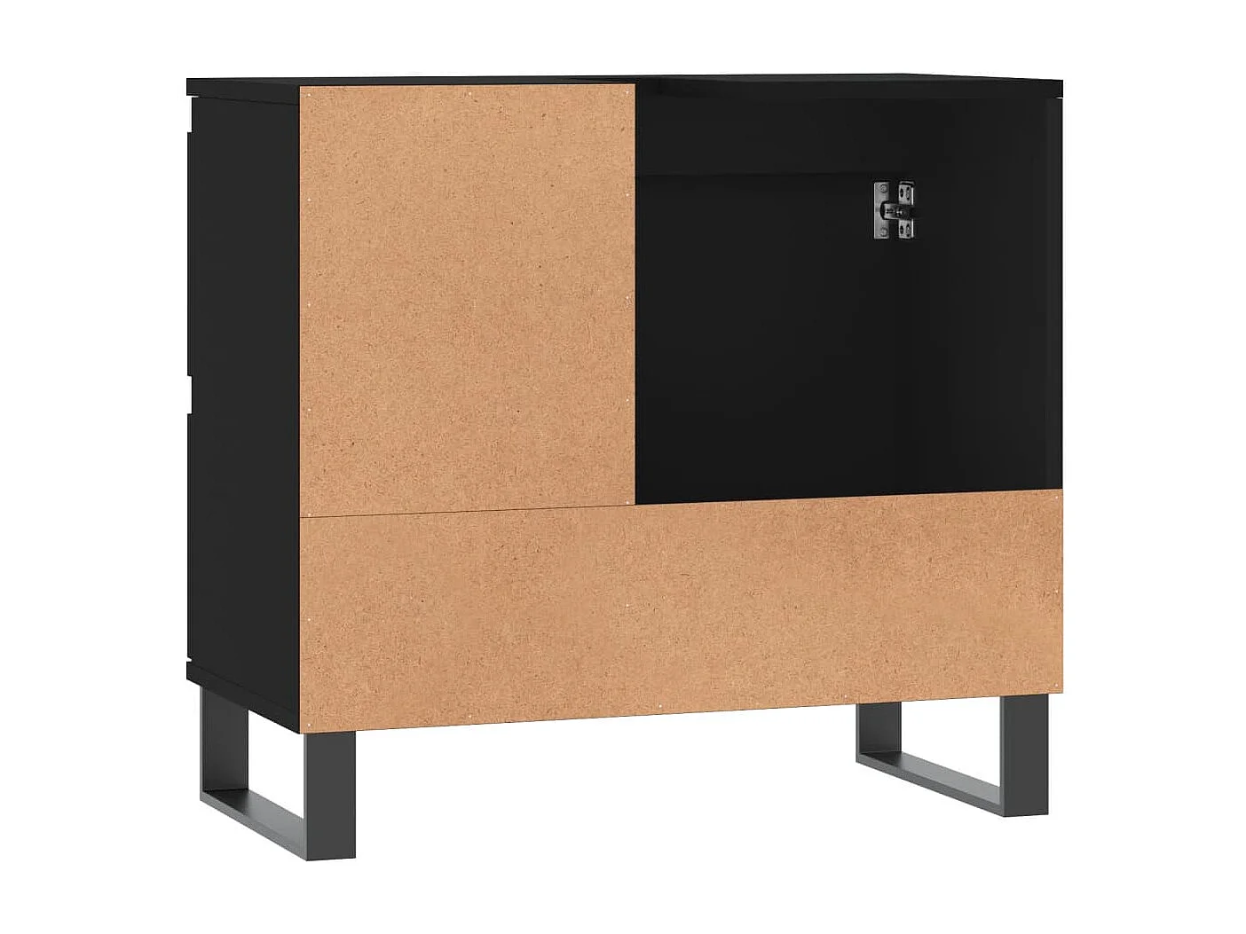 Armoire de salle de bain noir 65x33x60 cm bois d'ingénierie