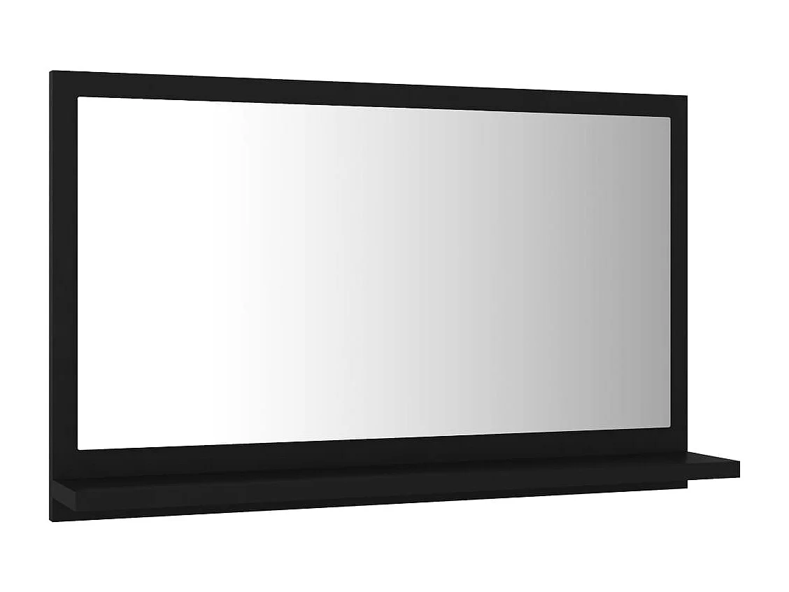 Specchio da Bagno Nero 60x10,5x37 cm in Legno Multistrato