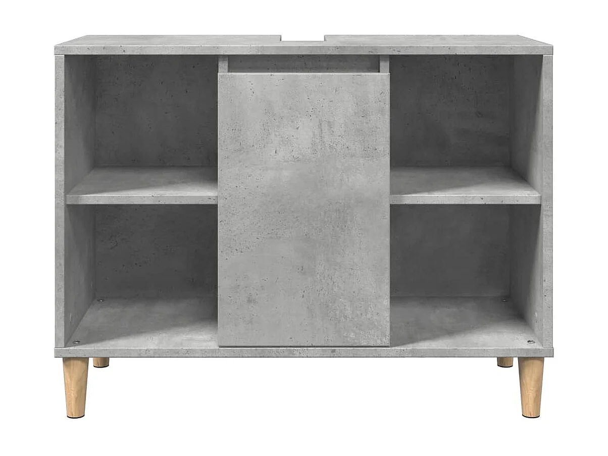 Armoire salle de bain gris béton 80x33x60cm bois d'ingénierie