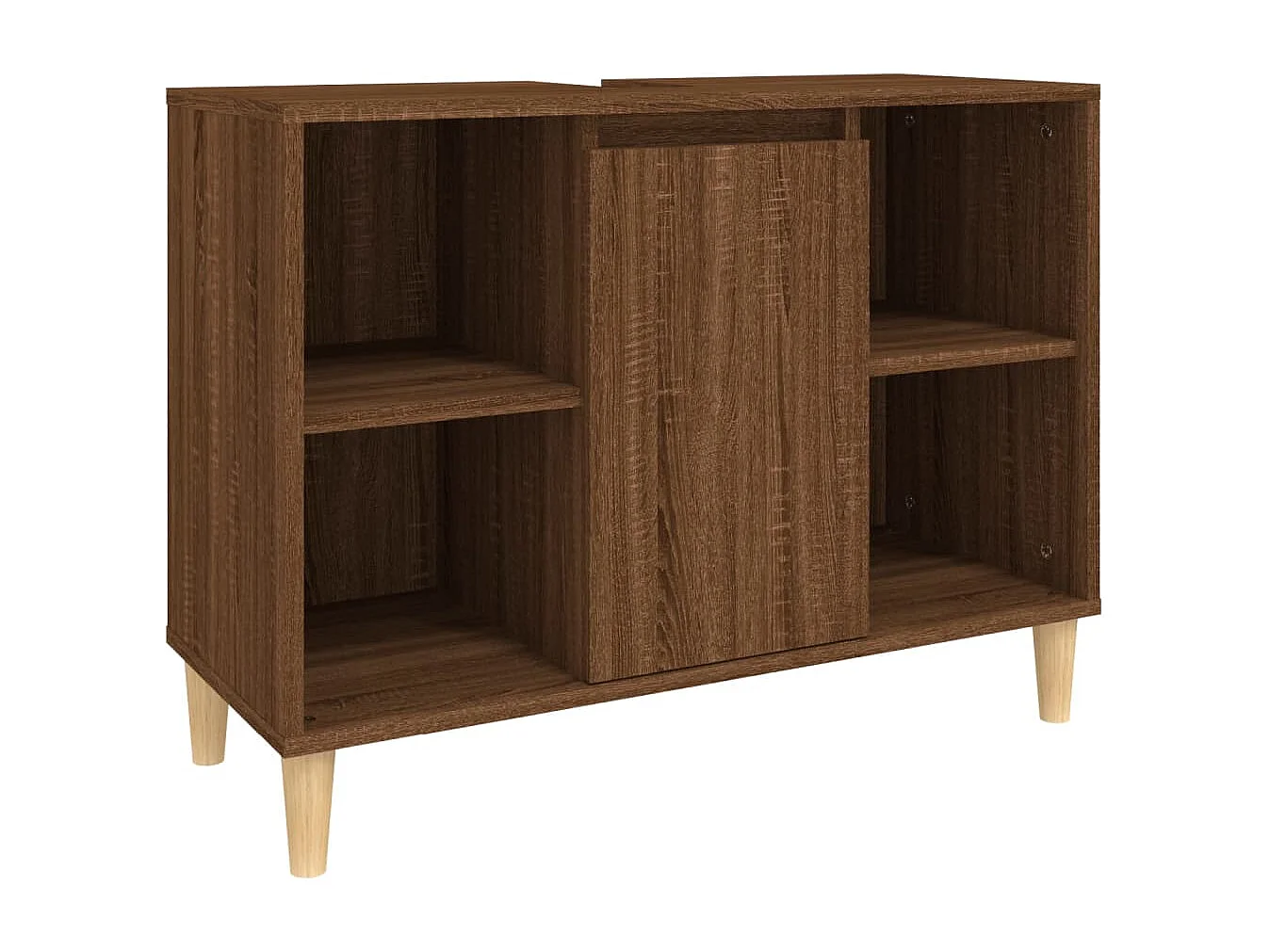 Meuble d'évier chêne marron 80x33x60 cm bois d'ingénierie