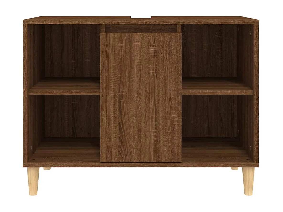 Meuble d'évier chêne marron 80x33x60 cm bois d'ingénierie