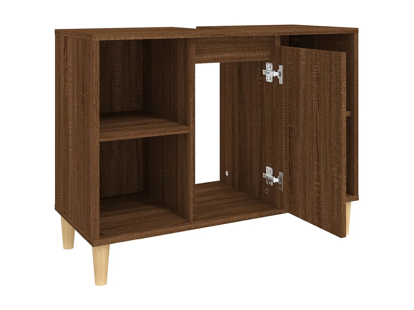 Meuble d'évier chêne marron 80x33x60 cm bois d'ingénierie