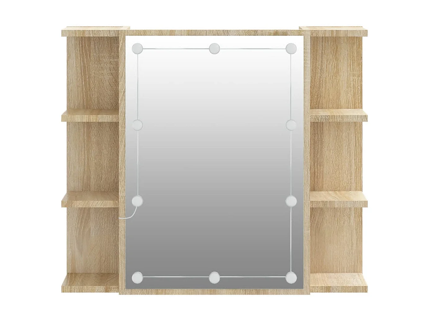 Mobile a Specchio con LED Rovere Sonoma 70x16,5x60 cm