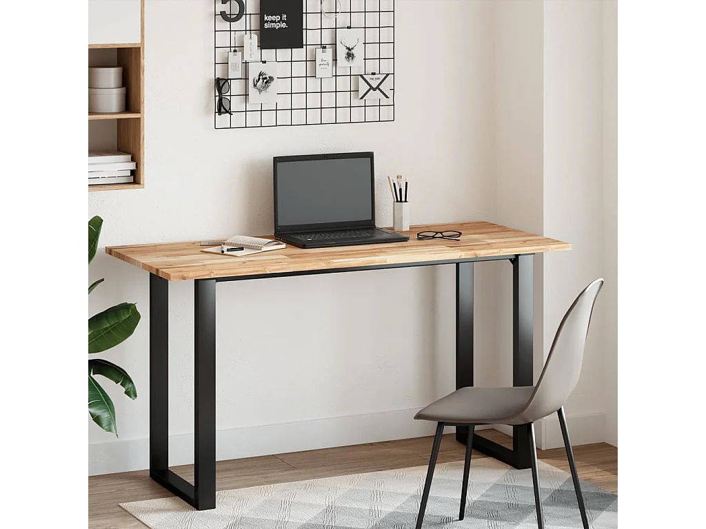 Encimera tocador de baño madera acacia sin tratar 140x60x2 cm