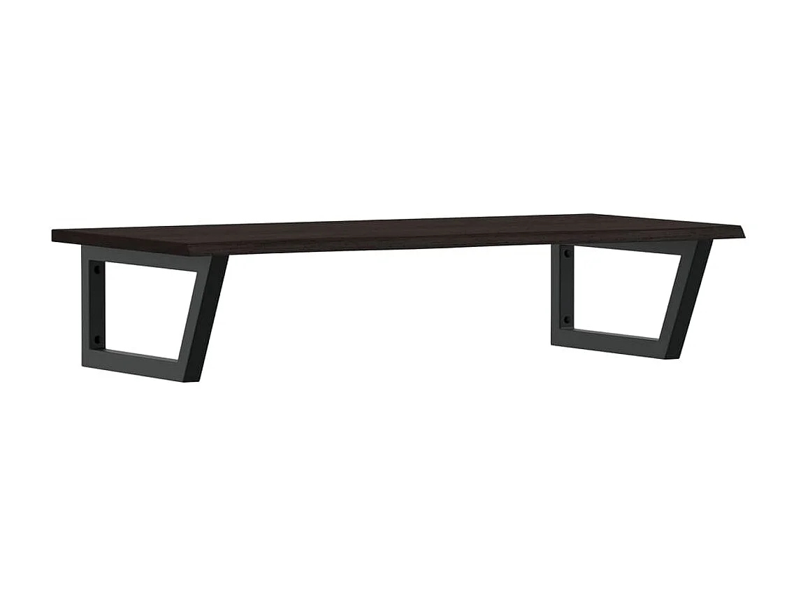 Étagère de vasque murale acier et bois de chêne massif