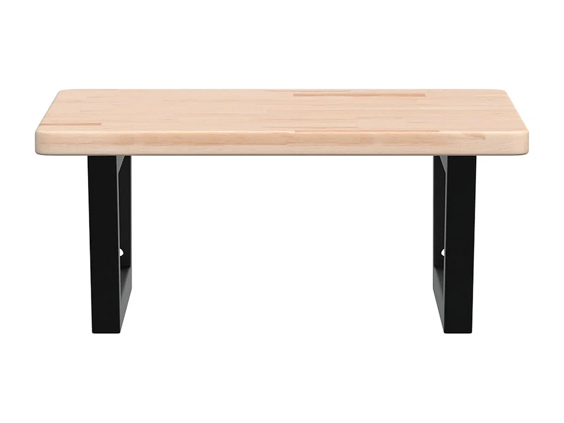 Waschtischplatte mit Halterung Stahl und Massivholz Eiche