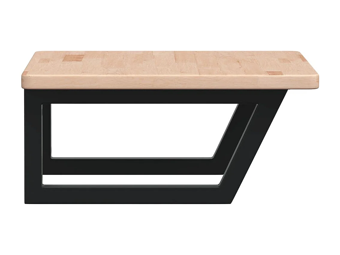 Waschtischplatte mit Halterung Stahl und Massivholz Eiche