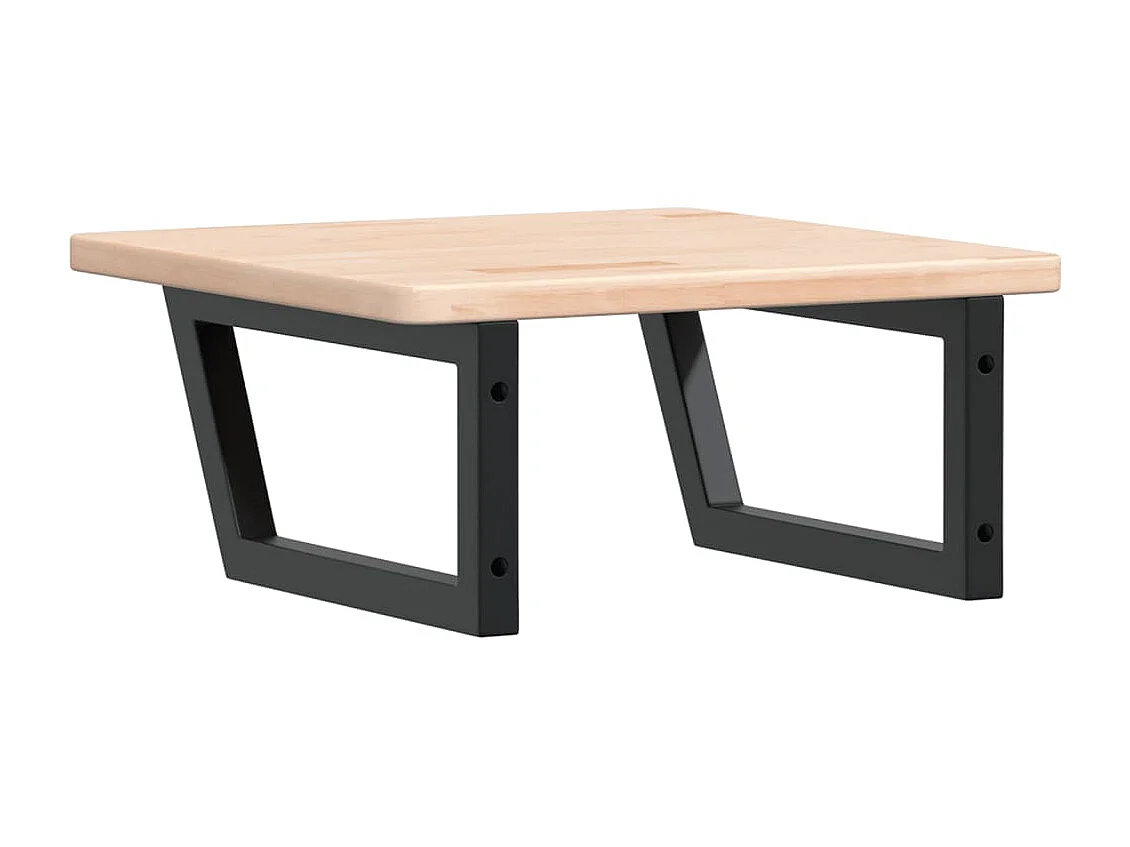 Waschtischplatte mit Halterung Stahl und Massivholz Eiche